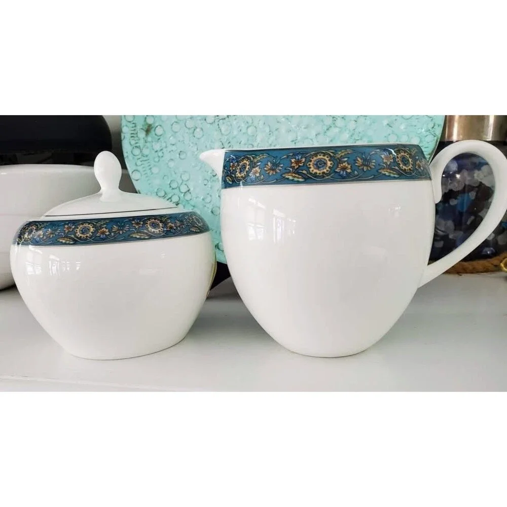 Lenox China Biltmore Persia Pattern Creamer and Sugar Bowl with Lid Set NEW